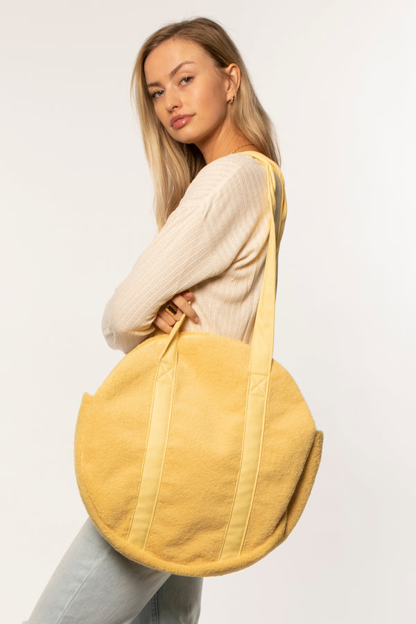 Sunny Sherpa Tote, Marigold | Amuse Society