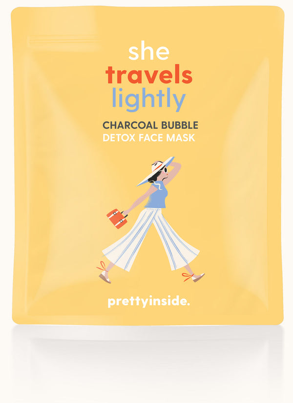 Charcoal Bubble Face Mask, She Travels Lightly | prettyinside.
